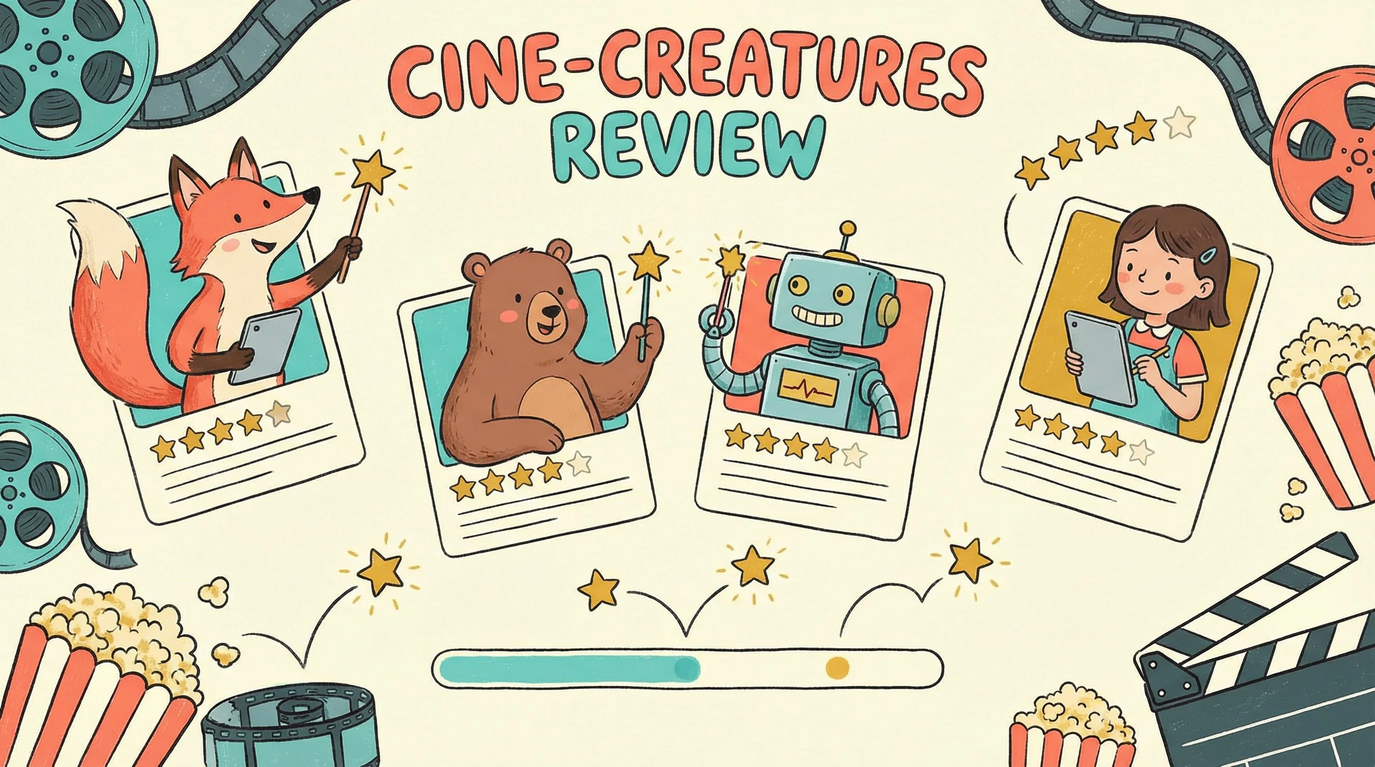 九一视频在线评审系统插画 - 动画角色进行作品评分和评论